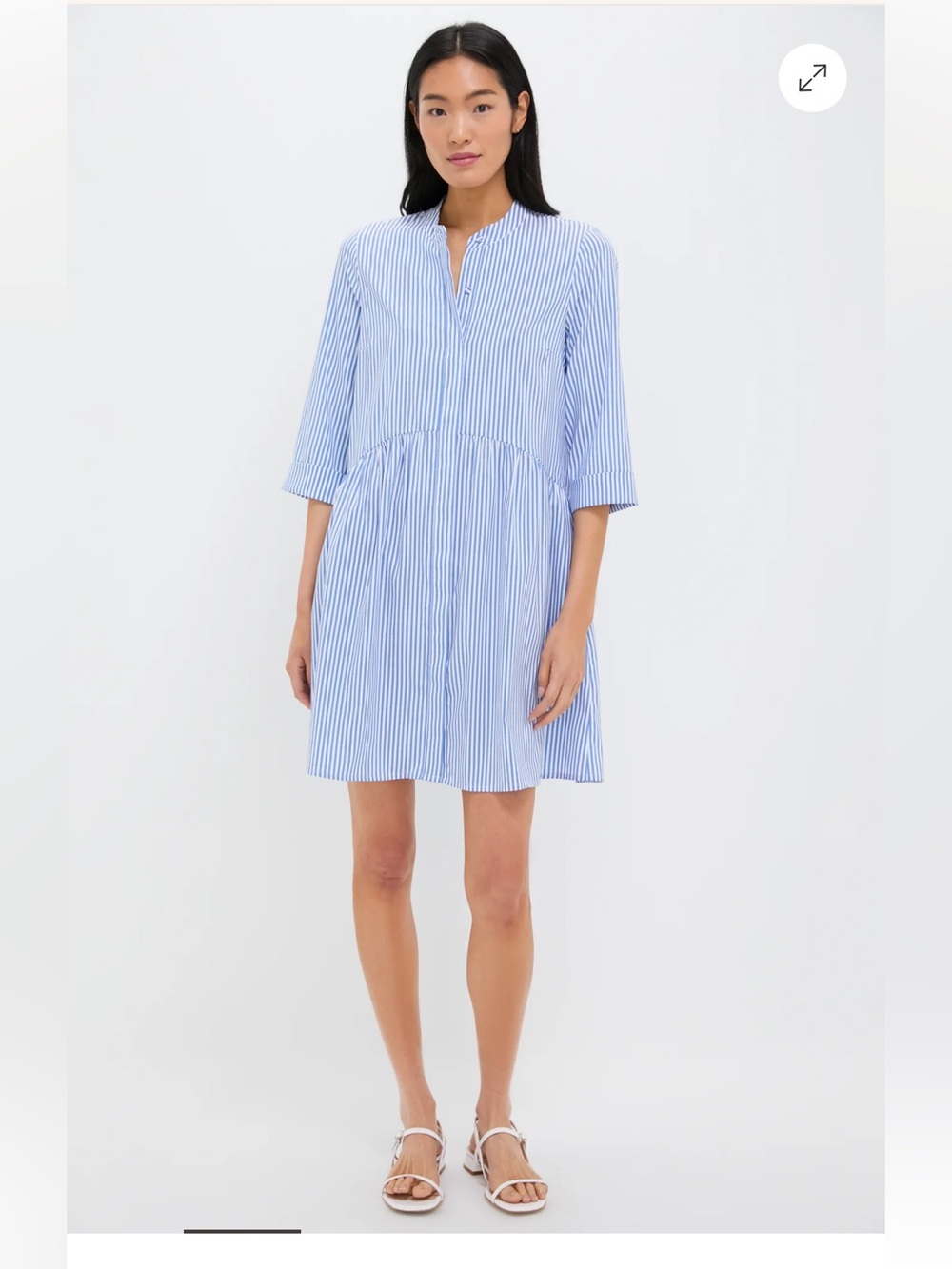 TUCKERNUCK Blue Stripe Royal Shirt Dress size L NWOT